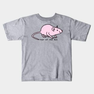 Year of the Rat Pink Kids T-Shirt